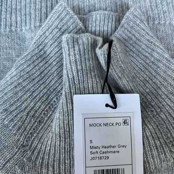 Nwt Throry cashmere Mocked Neck Sweater in Light Heather Grey Small - Picture 7 of 12